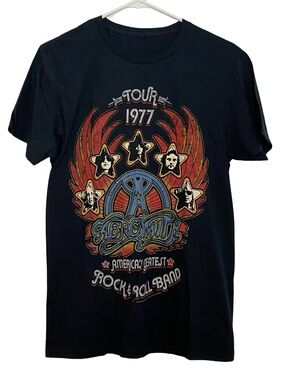 Aerosmith Tshirt Mens Size Small New Unisex Crewneck Short Sleeve Black Tee